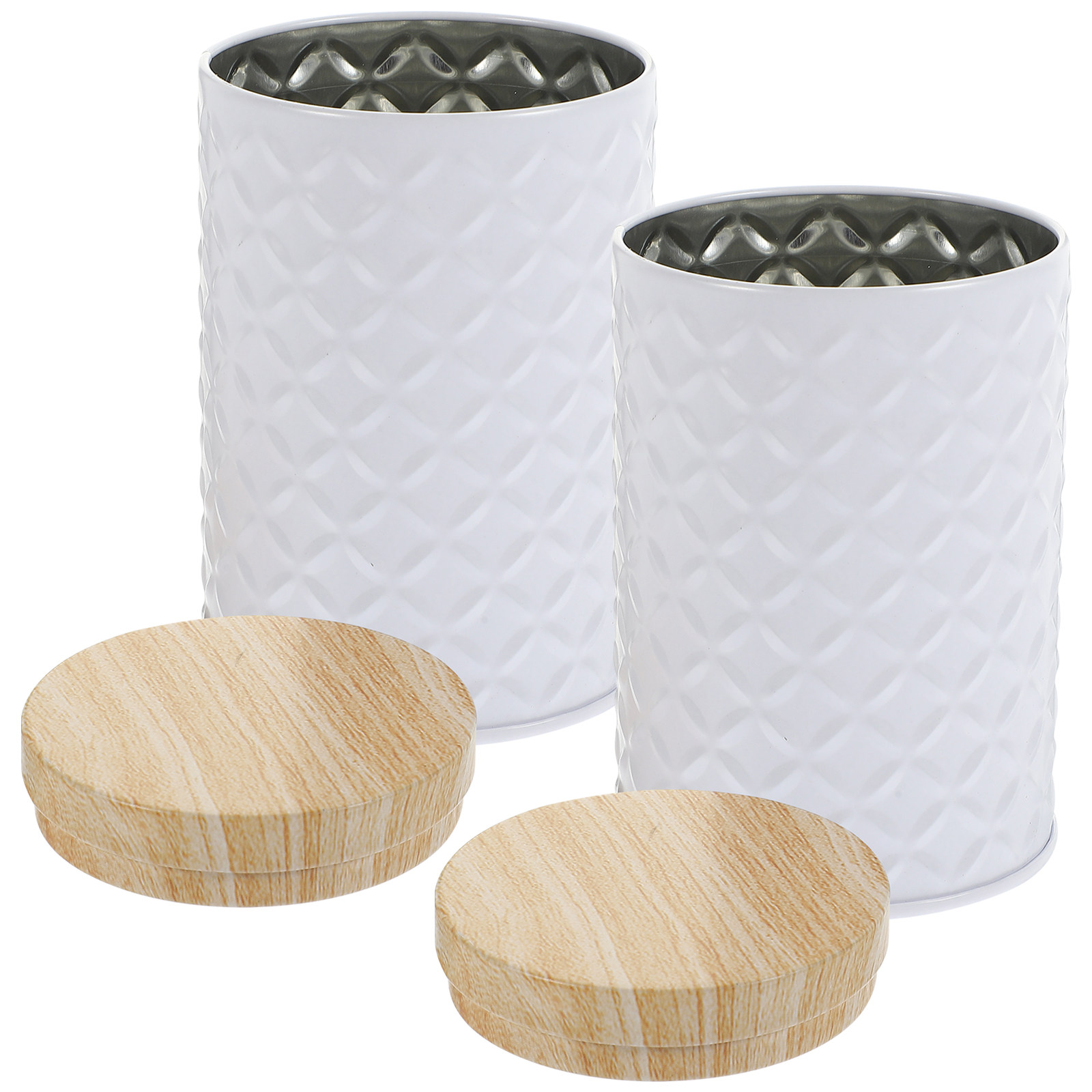 Food Storage Jars Plastic - 2 sztuki metalowych pojemników do przechowywania