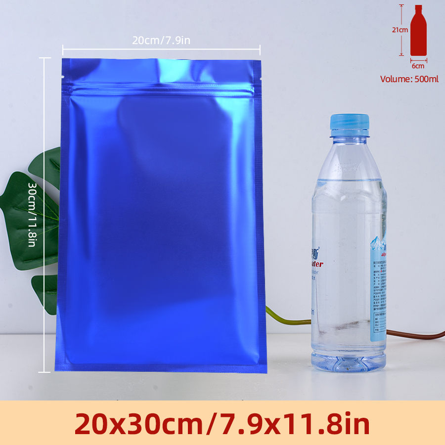 Food Storage Reusable Bags - 100 szt. Matowych niebieskich torebek z