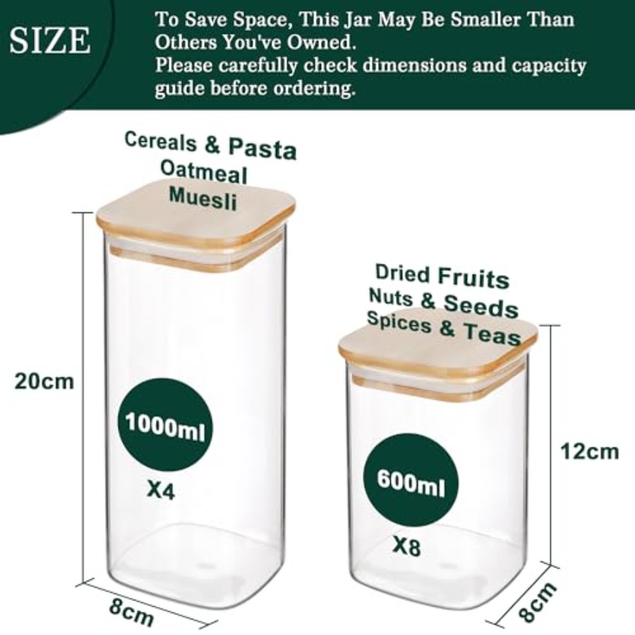 12 sztuk kwadratowych szklanyc – Food Storage Containers With Lids recenzja i cena