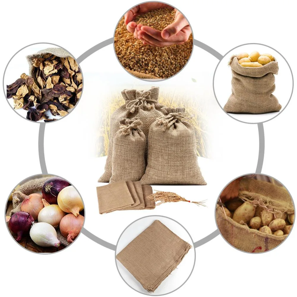 1PC Naturalne jutowe worki jut – Food Storage Roots recenzja i cena