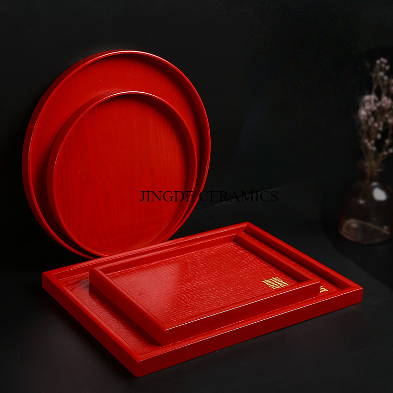 1szt Drewniana czerwona taca M – Food Storage Room recenzja i cena