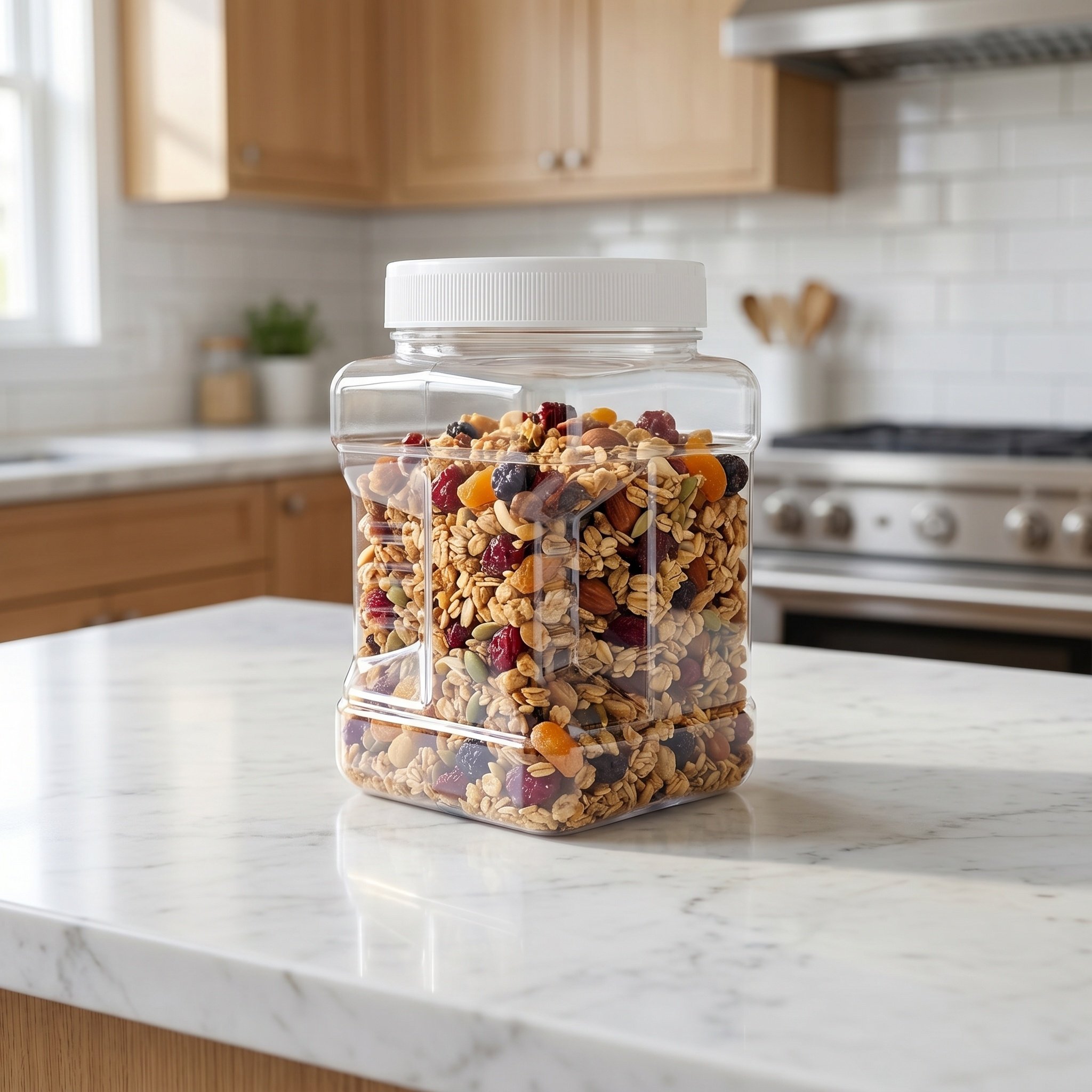 6 sztuk przezroczystych kwadra – Food Storage Jars Plastic recenzja i cena