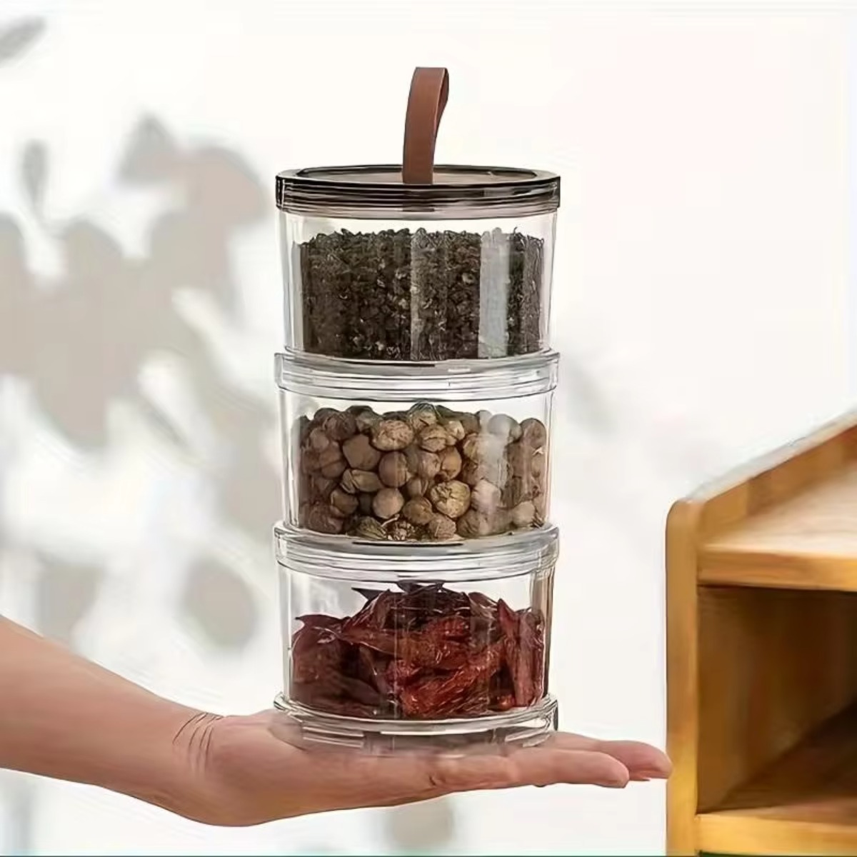 3-warstwowy okrągły ręczny poj – Food Storage Jars Plastic recenzja i cena