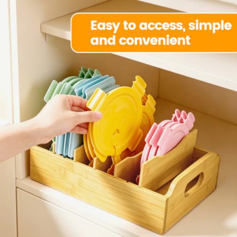 Organizer na pokrywki bambusow – Food Storage Containers With Lids recenzja i cena