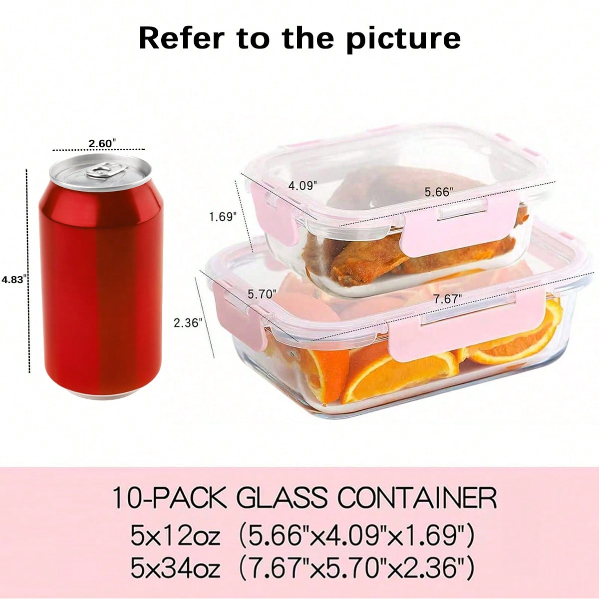 10 sztuk szklanych pojemników  – Portion Control Container recenzja i cena